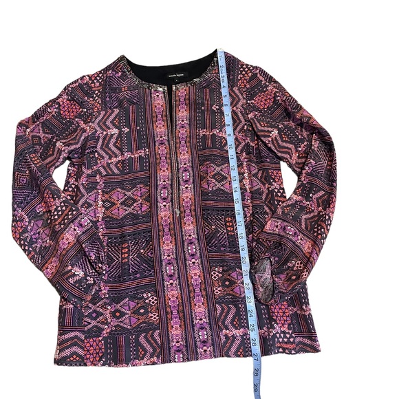 Nanette Lepore 100% Silk Long Sleeve Blouse Top Embellishments | Medium, Size 8 - Picture 10 of 12